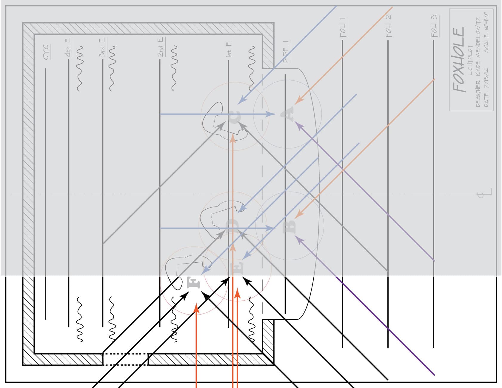 Lay vellum over the groundplan