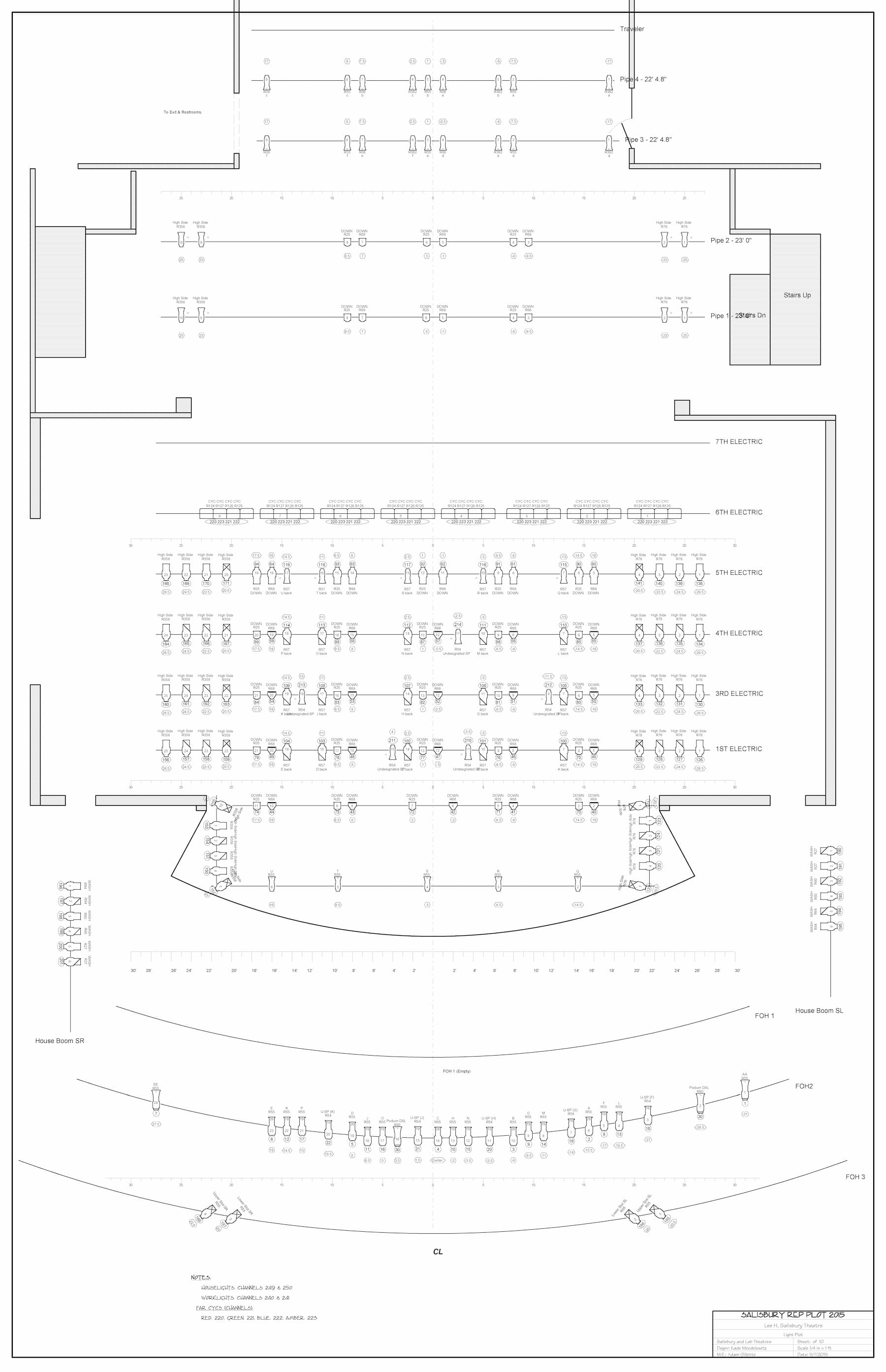 Salisbury Theatre Repertory Lightplot